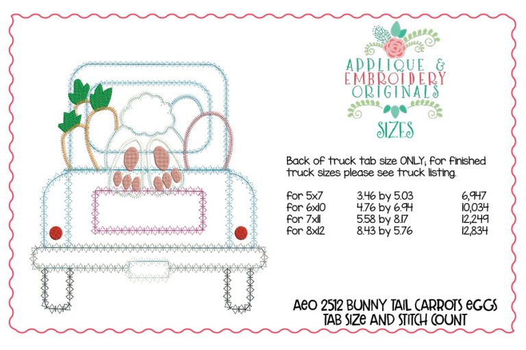 2512 Bunny Tail Carrots Eggs Tab Interchangeable Design for Truck - Image 4