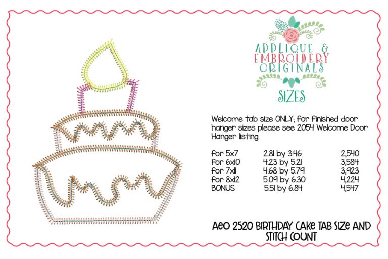 2520 Birthday Cake Tab Interchangeable Tab Design - Image 7