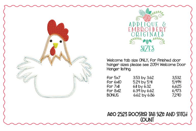 2523 Rooster Tab Interchangeable Tab Design - Image 6