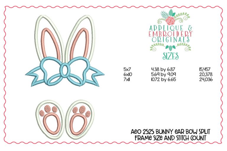 2529 Bunny Frame SET Applique Design - Image 7