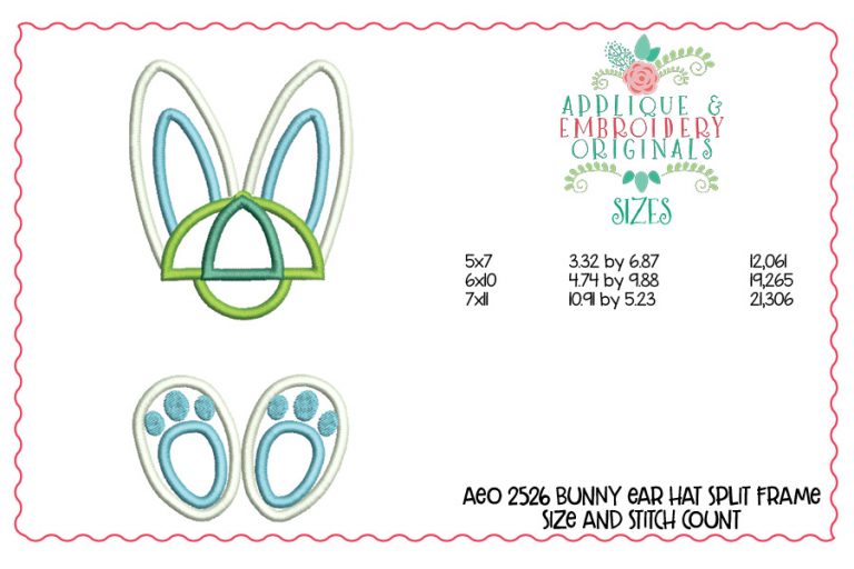 2529 Bunny Frame SET Applique Design - Image 9