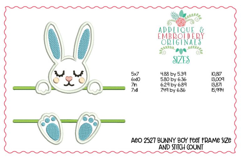 2529 Bunny Frame SET Applique Design - Image 8