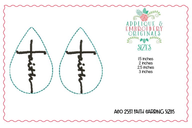 2531 Faith Earrings In-The-Hoop Design - Image 2