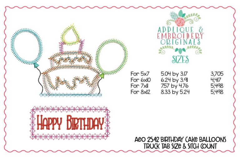 2542 Birthday Cake Balloon Tab Interchangeable Design for Truck - Image 3