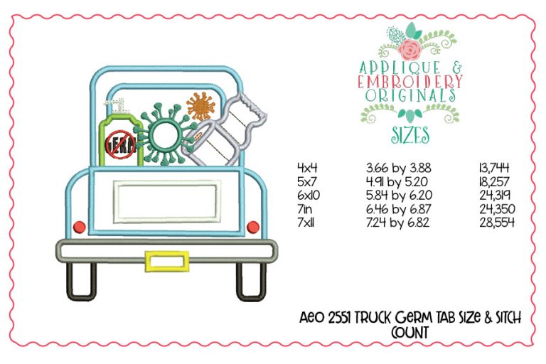 2551 Truck Germ Applique Design - Image 3