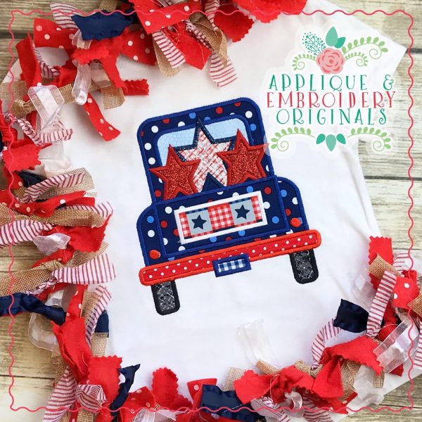 2571 4th of July Stars Truck Applique Design - Image 2