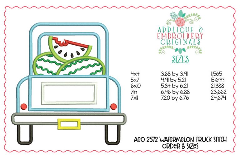 2572 Watermelon Truck Applique Design - Image 2