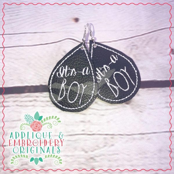 2582 It's A Boy Earrings In-The-Hoop Design - Image 2
