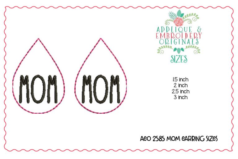 2585 Mom Earrings In-The-Hoop Design - Image 2