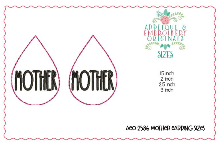 2586 Mother Earrings In-The-Hoop Design - Image 2