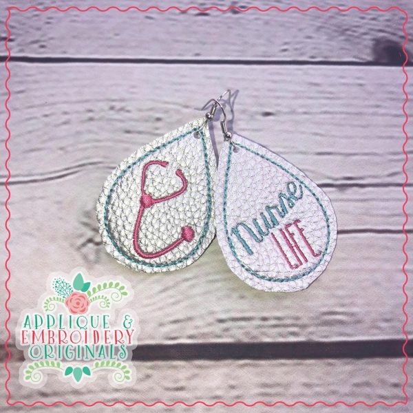2590 Nurse Life Earrings In-The-Hoop Design - Image 3