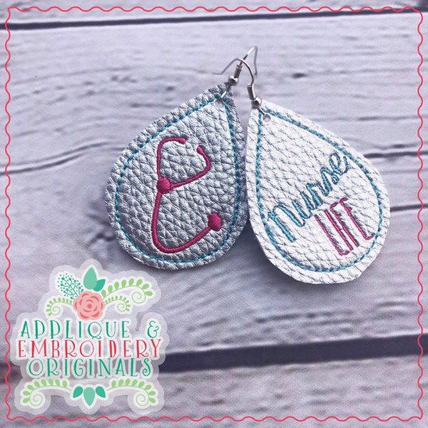 2590 Nurse Life Earrings In-The-Hoop Design - Image 2