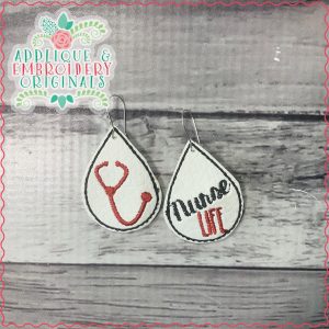 2590 Nurse Life Earrings In-The-Hoop Design