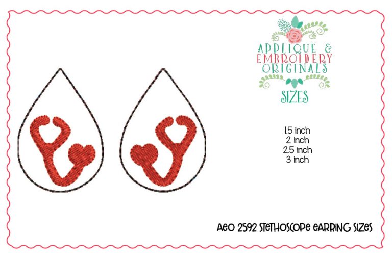 2592 Stethoscope Earrings In-The-Hoop Design - Image 2