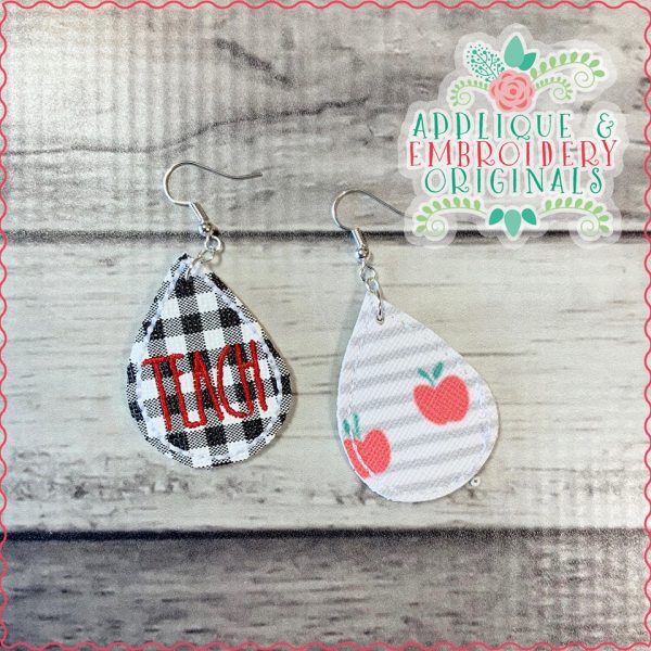 2593 Teach Earrings In-The-Hoop Design - Image 2