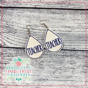 2594 Teacher Earrings In-The-Hoop Design