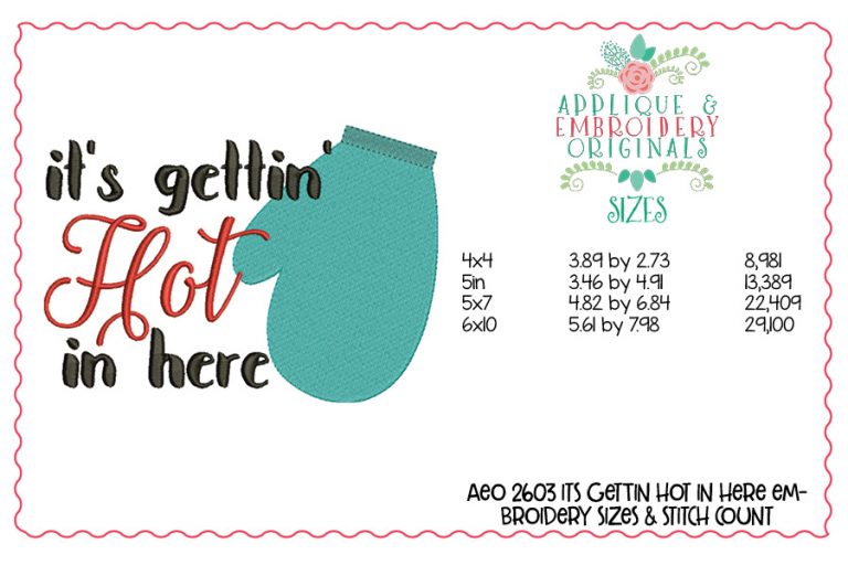 2603 It's Gettin' Hot in Here Embroidery Design - Image 3