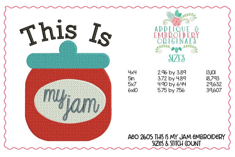 2605 This is My Jam Embroidery Design - Image 2