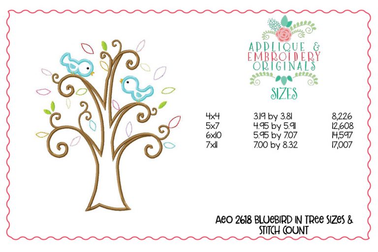 2618 Bluebirds in Tree Applique Design - Image 3