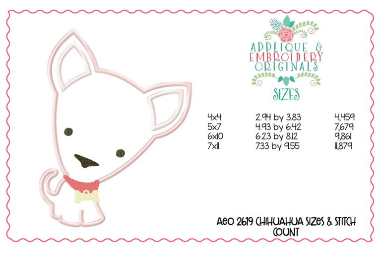 2619 Chihuahua Applique Design - Image 2