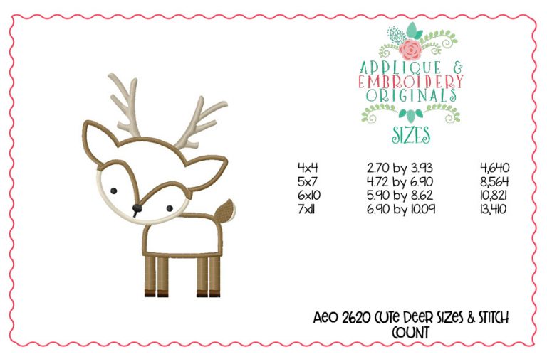 2620 Cute Deer Applique Design - Image 3