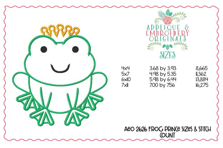 2626 Frog Prince Applique Design - Image 3