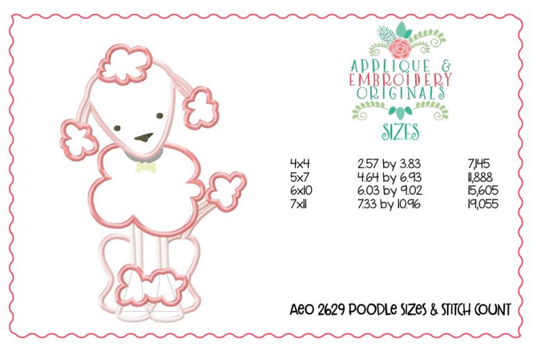 2629 Poodle Applique Design - Image 2