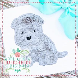 2632 Sharpei Puppy Applique Design