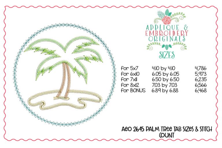 2645 Palm Tree Tab Interchangeable Tab Design - Image 6