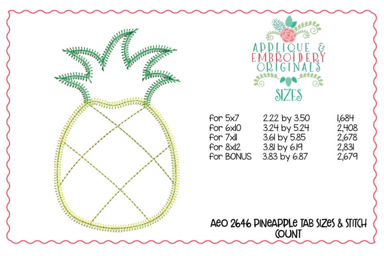 2646 Pineapple Tab Interchangeable Tab Design - Image 7