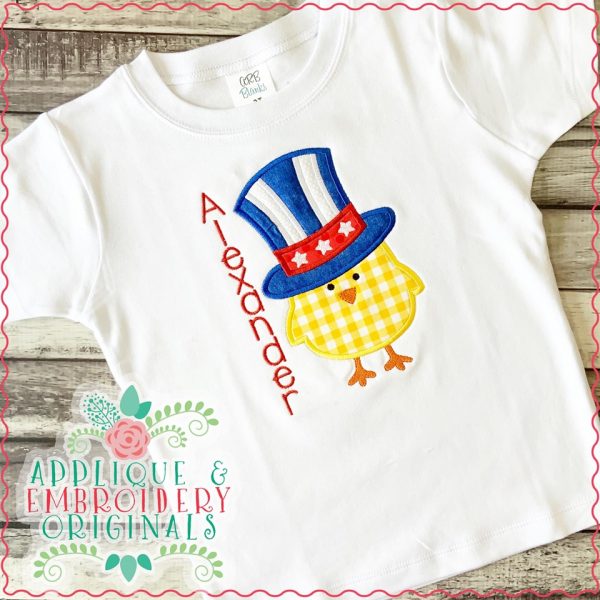 2655 4th of July Chick Applique Design - Image 2