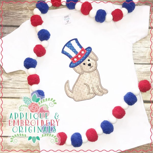 2660 Puppy with Patriotic Hat Applique Design - Image 2
