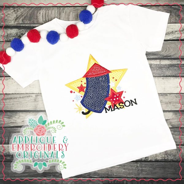 2661 Rocket and Stars Applique Design - Image 2