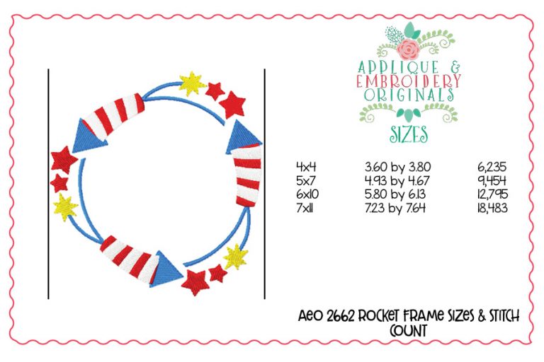 2662 Rocket Frame Applique Design - Image 2