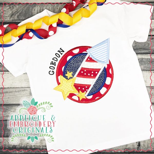2663 Rocket in Circle Applique Design - Image 2