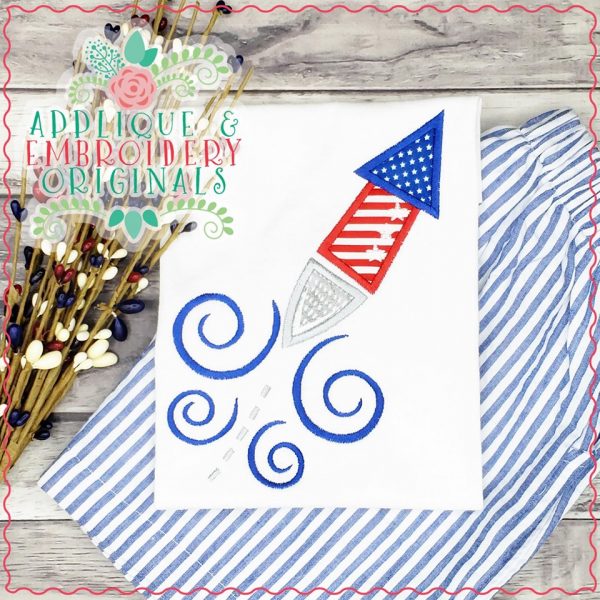 2664 Rocket with Swirls Applique Design - Image 2