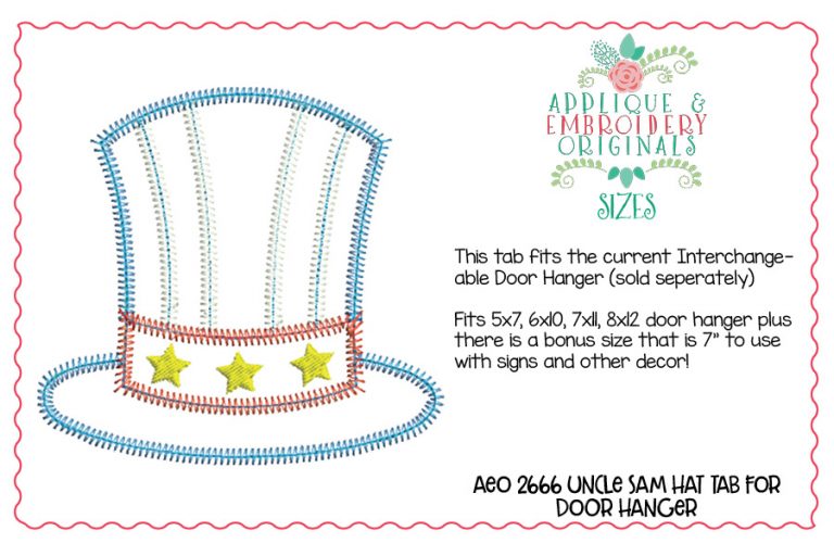 2666 Uncle Sam's Hat Tab Interchangeable Tab Design - Image 3