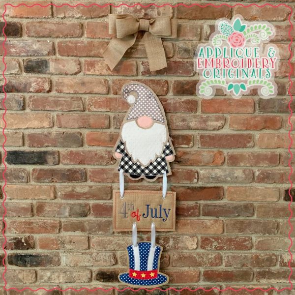 2667 Uncle Sam's Hat & Plaque Interchangeable for Gnome In-The-Hoop Design - Image 2
