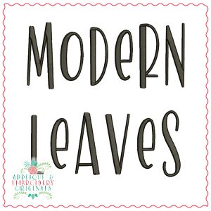 2672 Modern Leaves Embroidery Font
