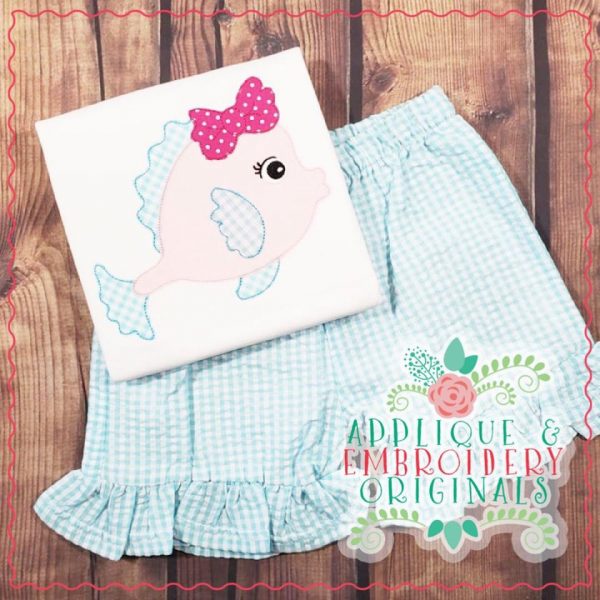 2680 Fish Girl Simple Stitch Applique Design - Image 3