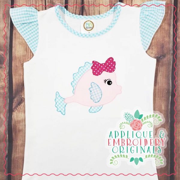 2680 Fish Girl Simple Stitch Applique Design - Image 4