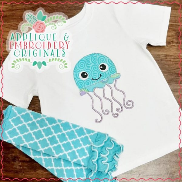 2681 Jellyfish Boy Simple Stitch Applique Design - Image 2