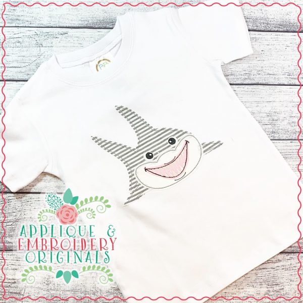 2687 Shark Boy Simple Stitch Applique Design - Image 2