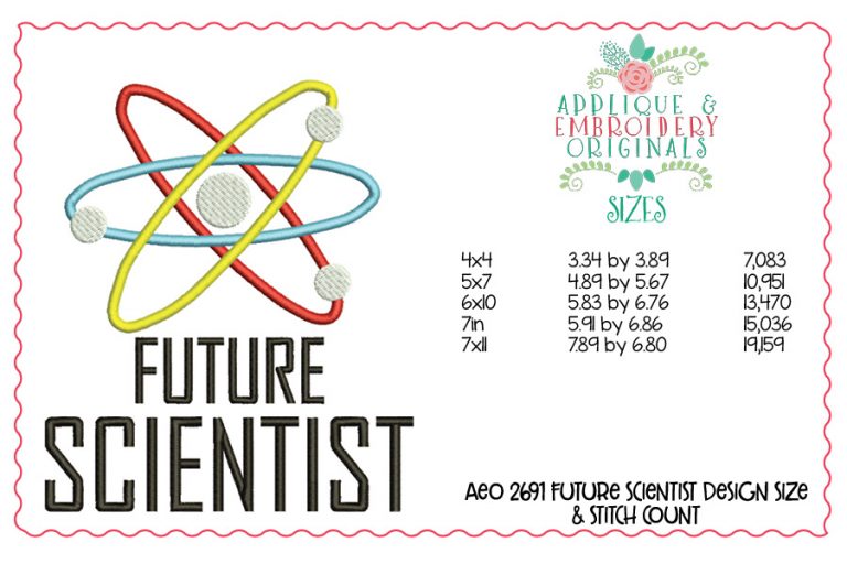 2691 Future Scientist Embroidery Design - Image 2
