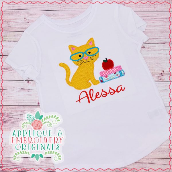 2694 Kitty with Books All-In-One Applique Design - Image 3