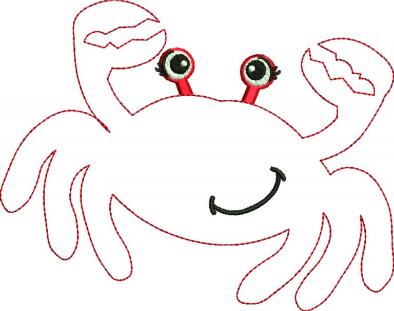2676 Crab Girl Simple Stitch Applique Design