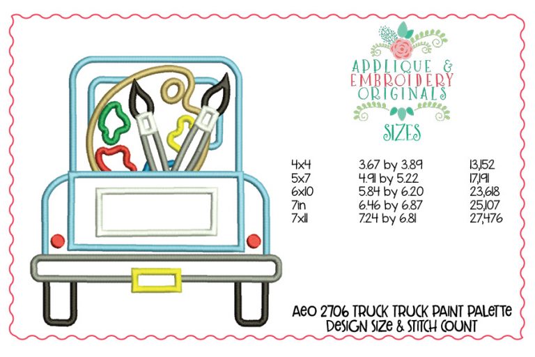 2706 Truck Paint Palette Applique Design - Image 2