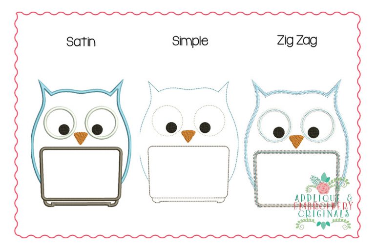 2710 Owl Computer All-In-One Applique Design - Image 3