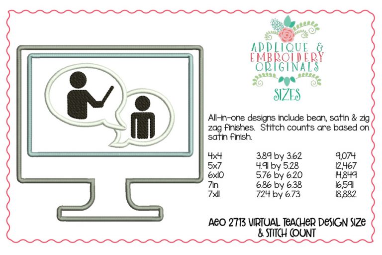 2713 Virtual Teacher All-In-One Applique Design - Image 3
