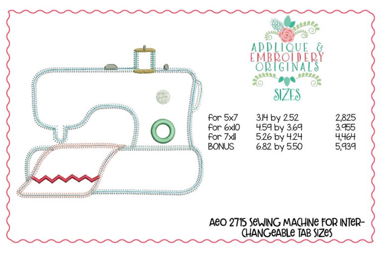 2715 Sewing Machine Tab Interchangeable Tab Design - Image 7